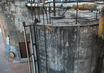 abandoned storage tank in old coal-gas factory in Beijing,China