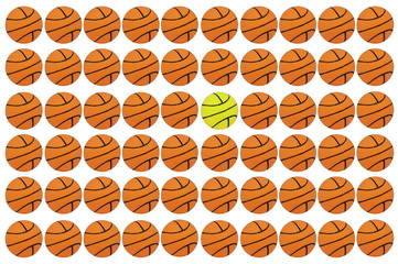 graphic background with basketballs