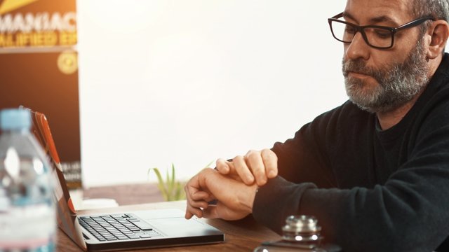 Waiting Businessman in small business office