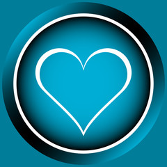 Icon of white contour heart