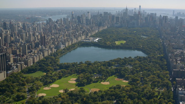 Aerial shot of Central Park, New York City