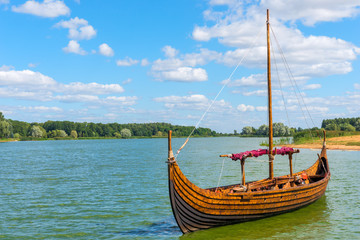 horizontal Photo Viking boat on the water