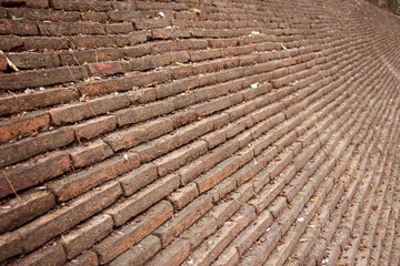 Long old brick wall for background image