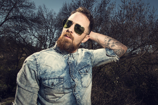 Portrait of a man hipster