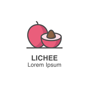 Lichee vector icon. Tropical fruits illustration 