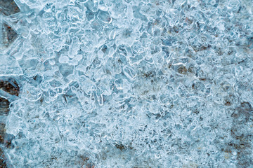 Ice with bubbles of air