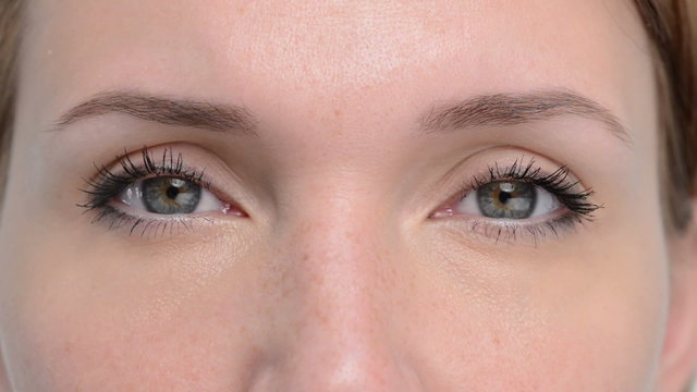 Closeup of human female eyes