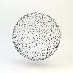 3d Sphere. Global Digital Connections. Technology Concept. Vector Illustration.
