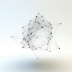 Connection Structure. Wireframe Vector Illustration.