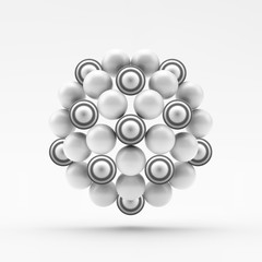 Sphere. Molecular Structure. Geometrical Composition. Technology, Science and Research. 3d Vector Illustration. 