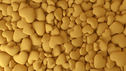 Abstract 3d background with hearts caramel color
