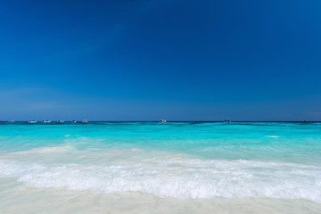 Beautiful beach with blue sky