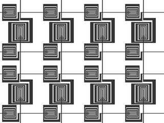 Geometric seamless pattern. Pattern with stripes, maze. Black and white. Vector.