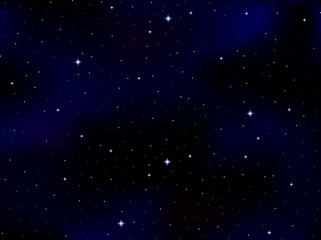 Vector cosmic background with stars and constellations in outer space. Starry night sky