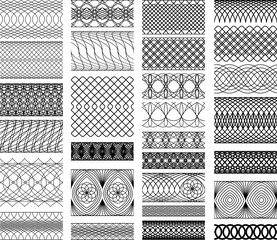 Set of Vintage backgrounds, Guilloche ornamental Element for Cer