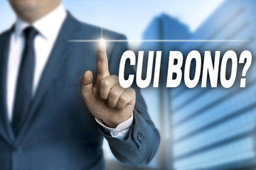 cui bono touchscreen is operated by businessman