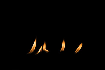 Fire on black background