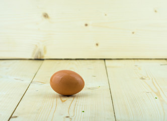 Egg on wood table