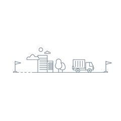 Naklejka premium Intercity delivery. Logistics service