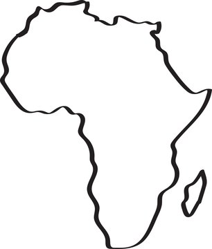 Freehand sketch Africa map on white background. Vector illustration.