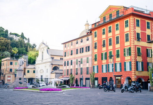 buildings in the city centre of Chiavari, Italy