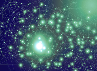 data deep learning hologram ai technology robotic, molecule of chemical, atom cell science,...