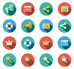 Internet and Web Flat Icons Set