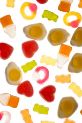 collection of sweet jelly candy isolated on white background