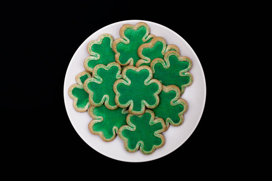 Plate Of Shamrock Cookies