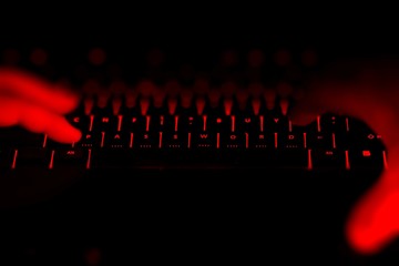 Hacker hands typing