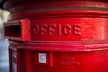 traditional English red mailbox
