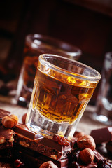 Milk chocolate with nuts and raisins with dark Jamaican rum, sel