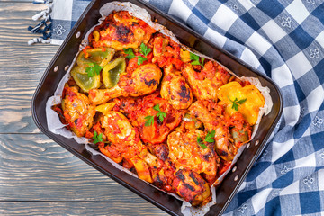 fried chicken and vegetables