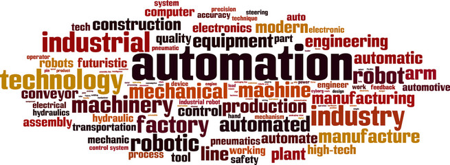 Automation word cloud concept. Vector illustration