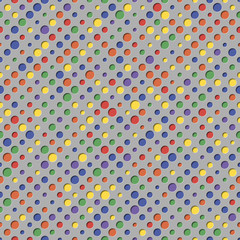 Colored circles with shadow. Seamless pattern