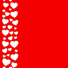 Red card with hearts. Seamless pattern