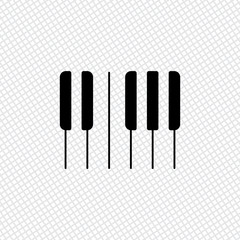 Piano keyboard icon. Horizontal view