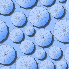 A lot of umbrellas. Top view. Seamless pattern