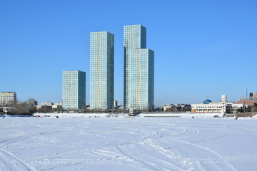Fototapeta na wymiar View in Astana, Kazakhstan, in winter