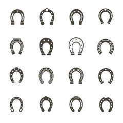16 icons of horses' hooves