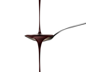 chocolate dripping from spoon 