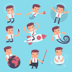 Fototapeta premium Flat Simple Character Manager