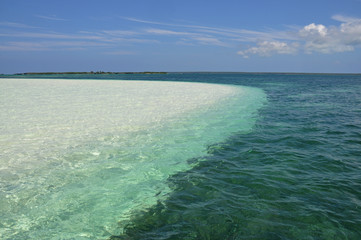 Fototapeta premium Sandy spit in the Caribbean sea, Dominican Republic