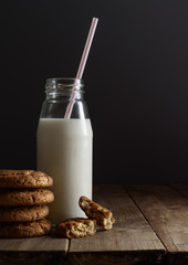 cookies and bottle of milk