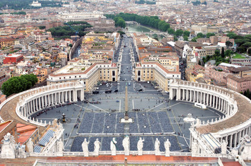 View of Saint Peter's Square, Vatican City, Rome, Italy