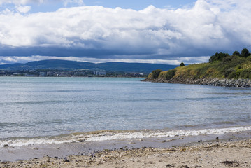 Landscape of Dublin bay  seacoast. Irishtown, Ireland