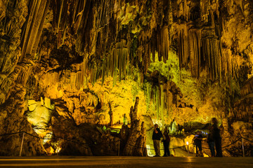 Rock formations in the Nerja Caves (Spanish: Cuevas de Nerja). Andalusia. Spain.