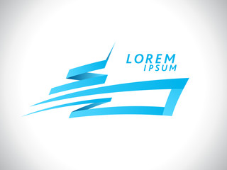Abstract cargo ship or passenger liner logo