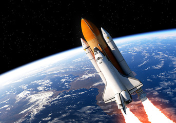 Space Shuttle In Space - obrazy, fototapety, plakaty