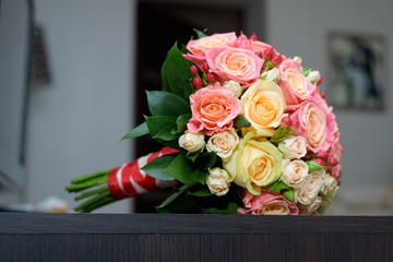 beautiful wedding bouquet from roses